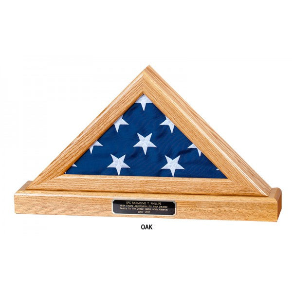 Beautiful Hand crafted Memorial Flag Display Box in Cherry, Walnut, Oak Finish, Smooth Black-Display Case-Schoppy&