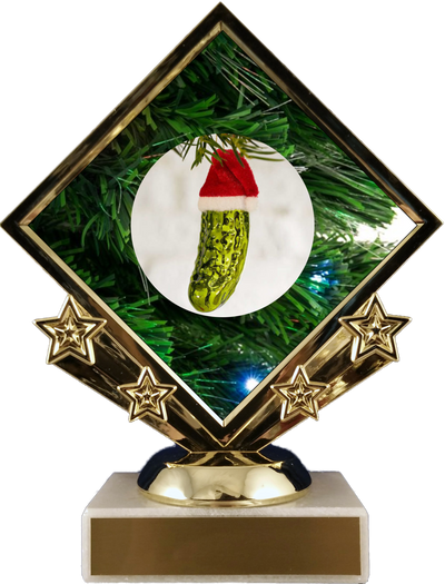 Diamond Star Christmas Pickle Logo Trophy-Trophy-Schoppy's Since 1921