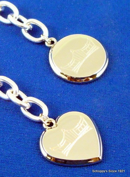 Silver Crown Logo Bracelet with Heart Charm-Jewelry-Schoppy&