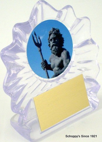 Small Flame Trophy with Full Color King Neptune Logo-Trophies-Schoppy&