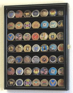 Small Military Challenge Coin Display Case Cabinet - Black-Display Case-Schoppy's Since 1921