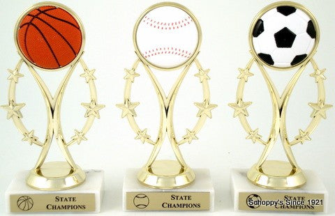 Soccer Trophy on Six-Star Riser-Trophies-Schoppy&