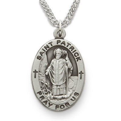 St. Christopher Sterling Silver Oval Medal-Religious Medallion-Schoppy's Since 1921