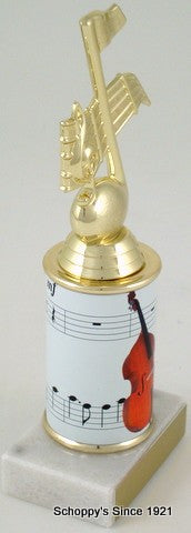 Stand-Up Bass Trophy with Custom Round Column-Trophies-Schoppy&