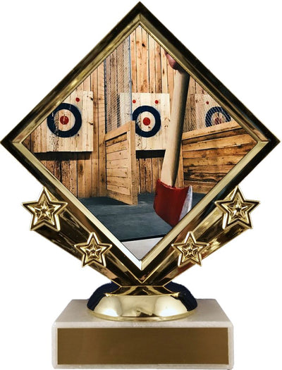 Axe Throwing Logo Diamond Trophy-Trophy-Schoppy's Since 1921