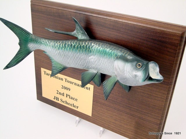Tarpon Award Plaque 9 x 12 Walnut-Plaque-Schoppy&