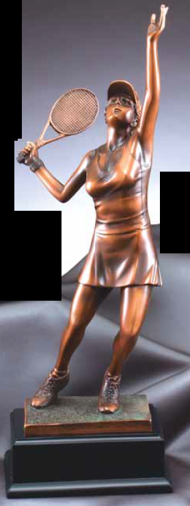 Tennis Serve Female Resin Trophy-Trophies-Schoppy's Since 1921