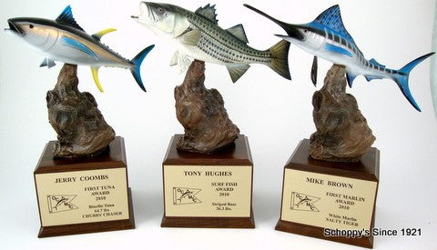 White Marlin on Driftwood and Wood Base-Trophies-Schoppy&