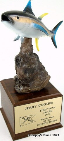 Tuna on Driftwood and Wood Base-Trophies-Schoppy&
