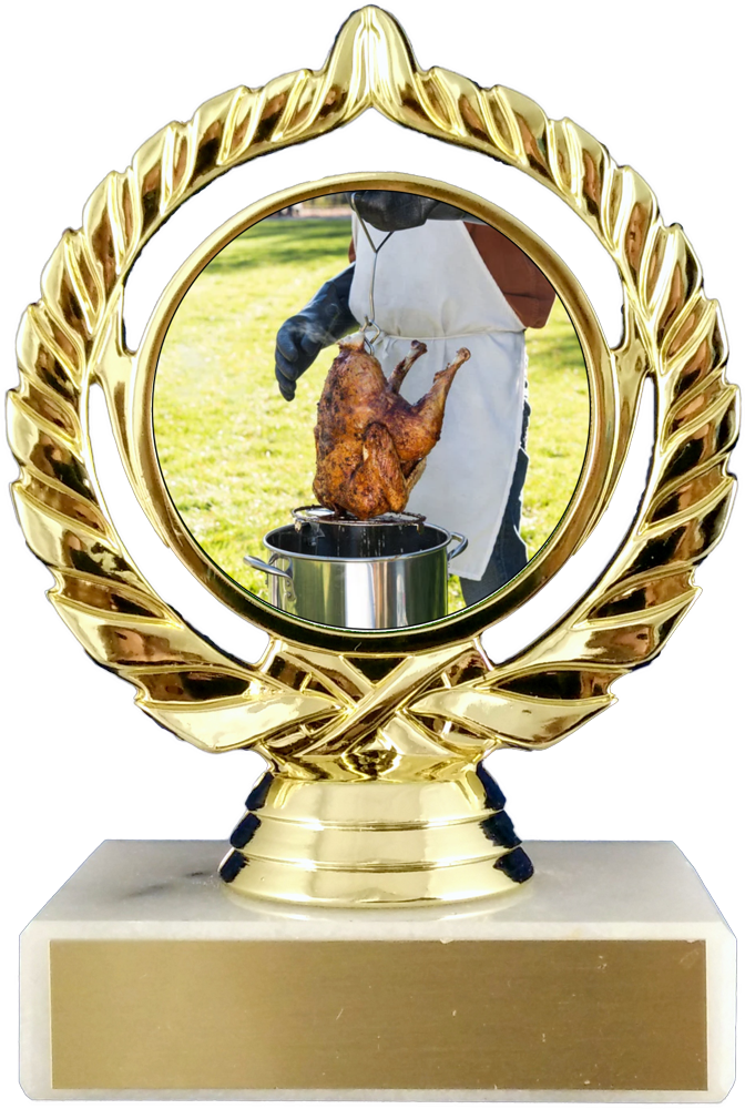 Deep Fried Turkey Logo Trophy On Flat White Marble-Trophy-Schoppy&