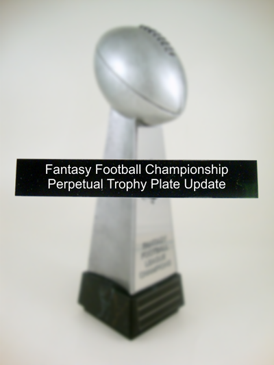Fantasy Football Championship Perpetual Trophy Annual Update-Plate-Schoppy's Since 1921