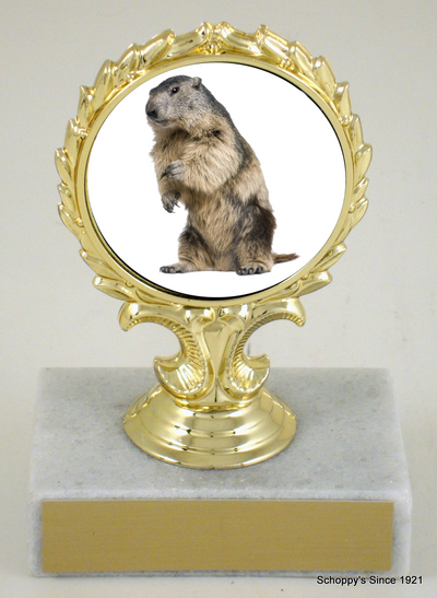 Groundhog Medallion Trophy on Marble Base-Trophy-Schoppy's Since 1921