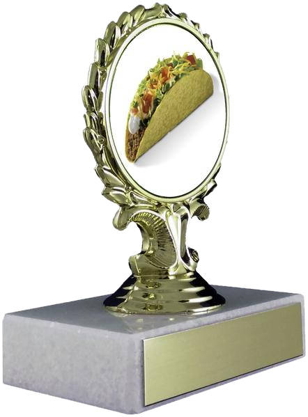 Taco Logo Trophy On Flat White Marble-Trophy-Schoppy&