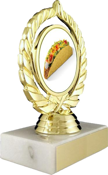 Taco Logo Trophy On Flat White Marble-Trophy-Schoppy&