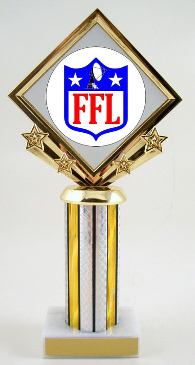 Fantasy Football Diamond Star Column Trophy-Trophy-Schoppy's Since 1921