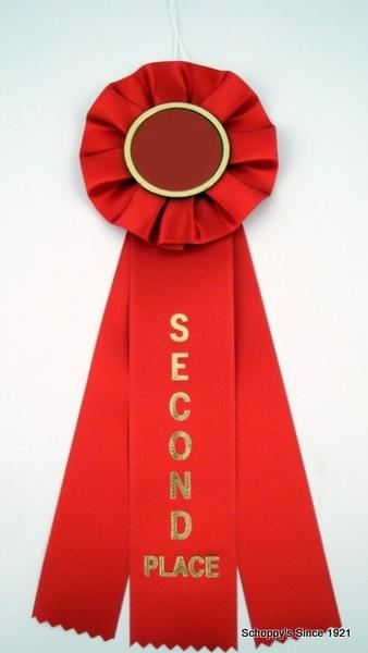 Single Custom Large Rosette Ribbon - First thru Sixth, Honorable Mention, Best of Show-Ribbon-Schoppy&