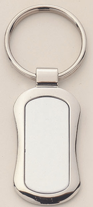 Polished Oval Shaped Silver Keyring-Key Chain-Schoppy&
