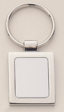 Polished Square Shaped Silver Keyring-Key Chain-Schoppy&