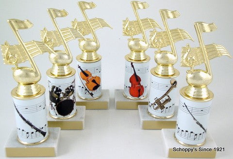 Saxophone Trophy with Custom Round Column-Trophies-Schoppy&