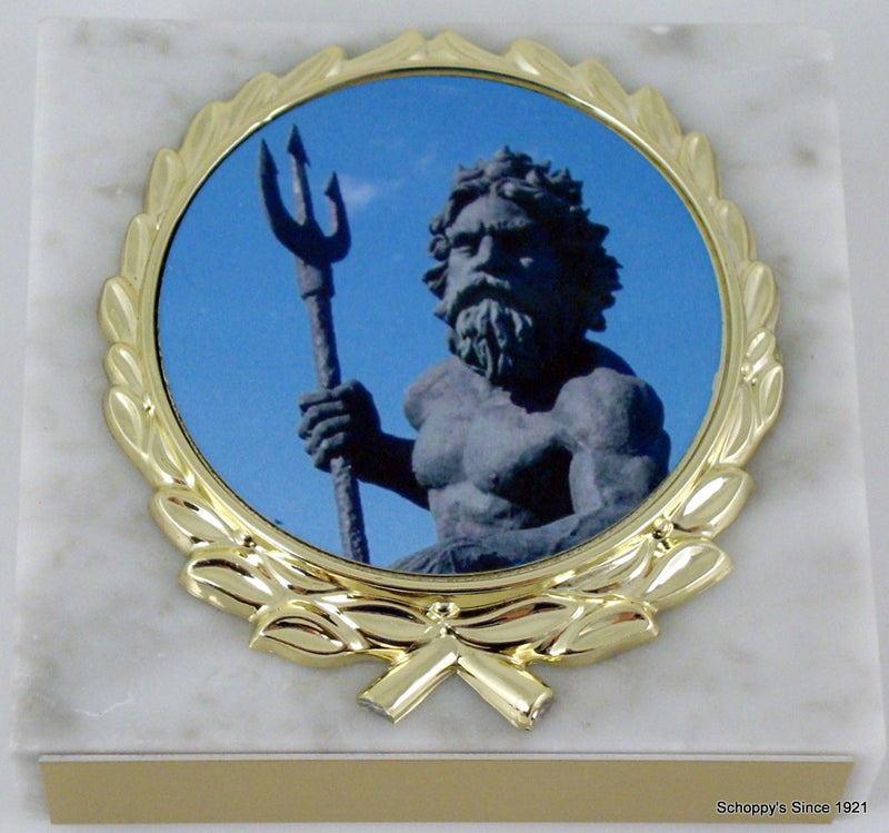 White Marble King Neptune Paperweight-Paperweight-Schoppy&