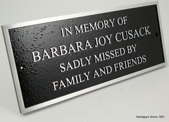 Aluminum Cast Plaque - Schoppy's Since 1921