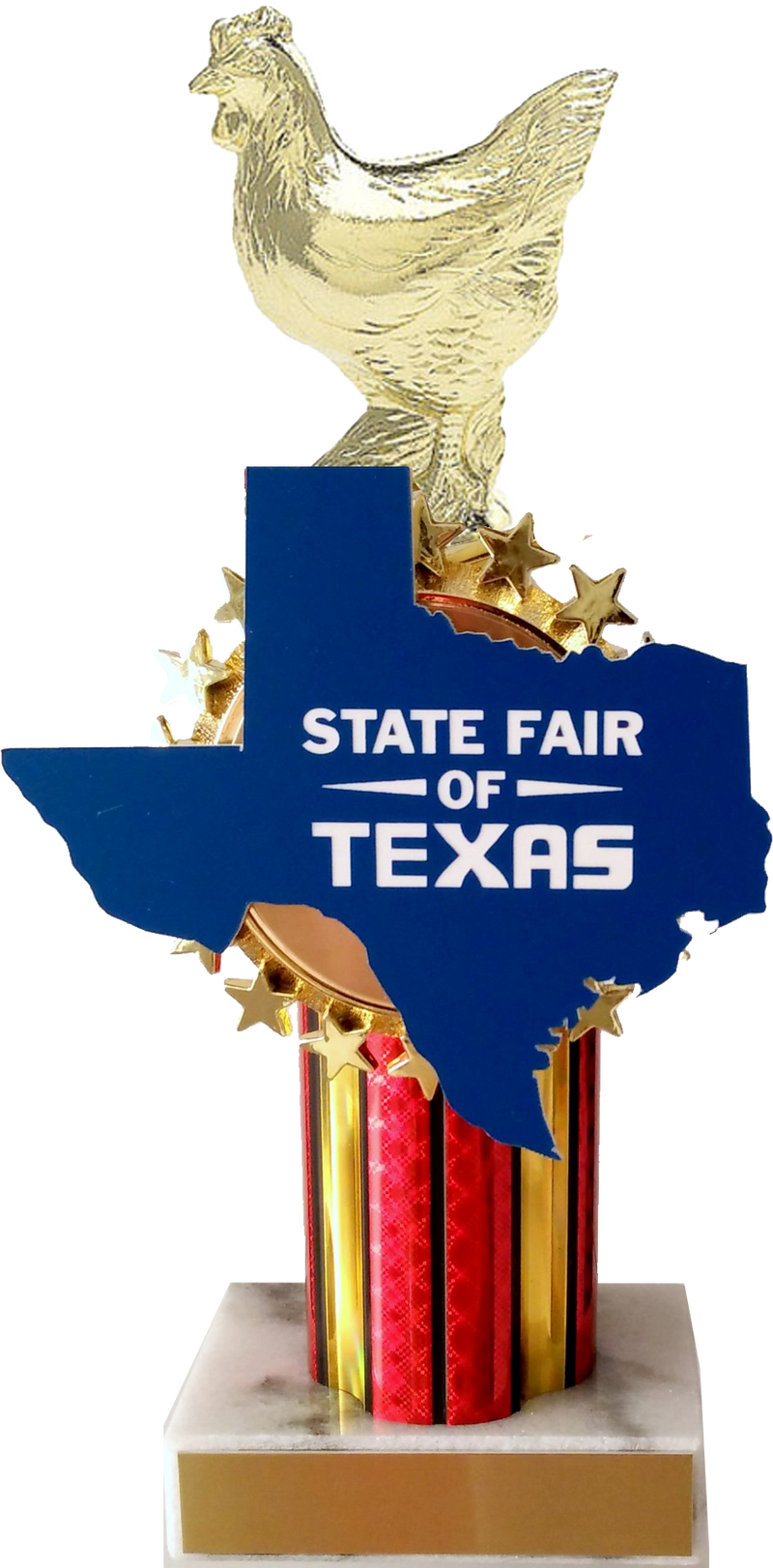State Fair Chicken Trophy With State Cutout-Trophy-Schoppy&