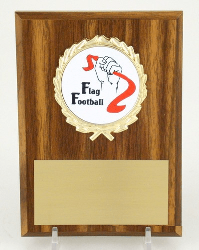 Flag Football Logo 4x6 Plaque - Schoppy's Since 1921