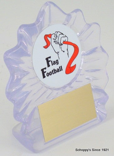 Flag Football Logo Acrylic Shell Trophy-Trophies-Schoppy&