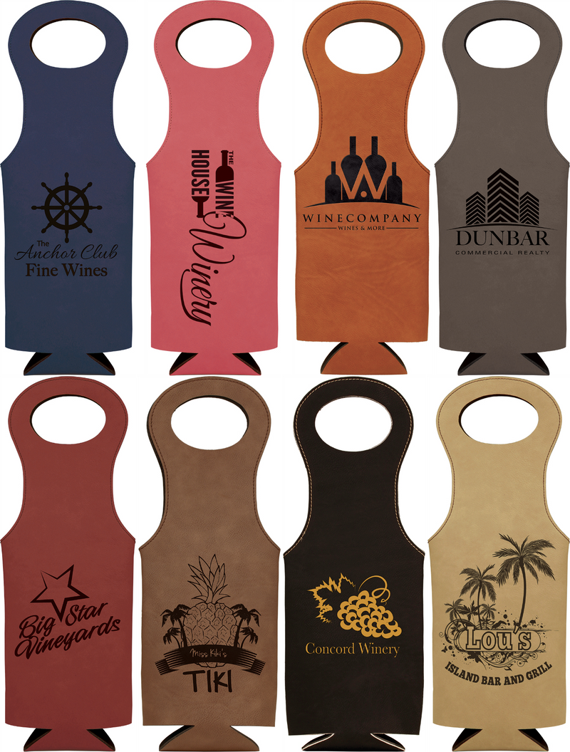 Laserable Leatherette Wine Bag-Gift-Schoppy&