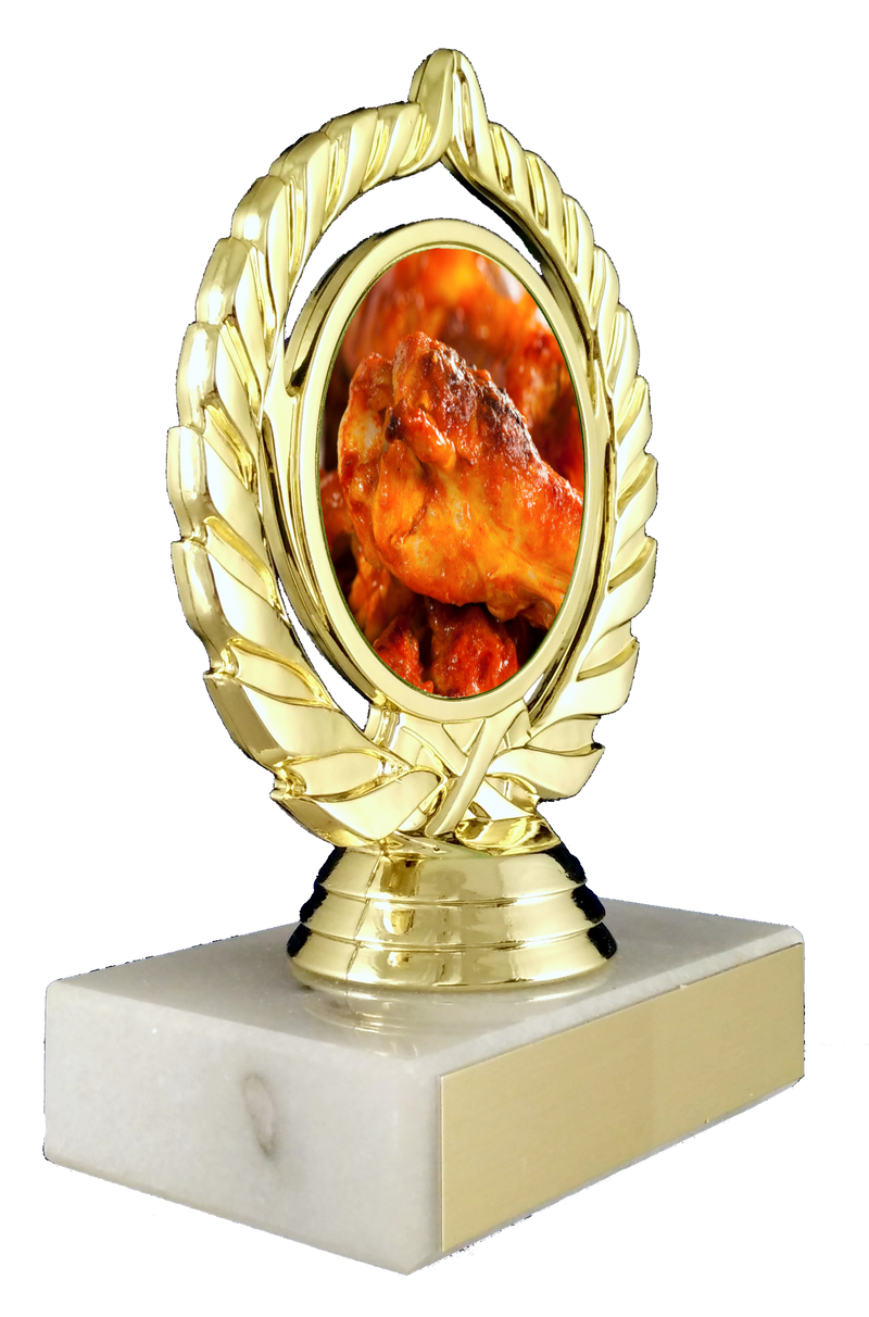 Hot Wing Logo On Flat Marble-Trophy-Schoppy&