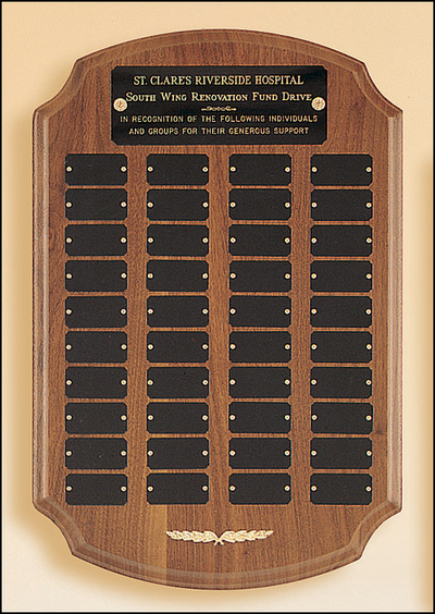 Perpetual Plaque With 40 Black Brass Plates-Plaque-Schoppy's Since 1921