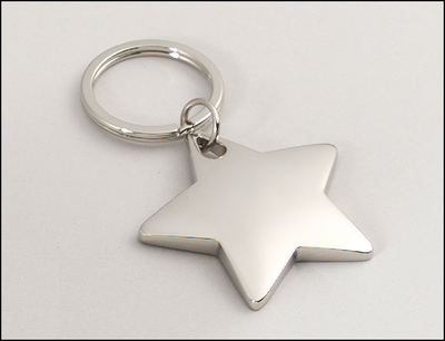 Polished Star-Shaped Silver Keyring-Key Chain-Schoppy's Since 1921
