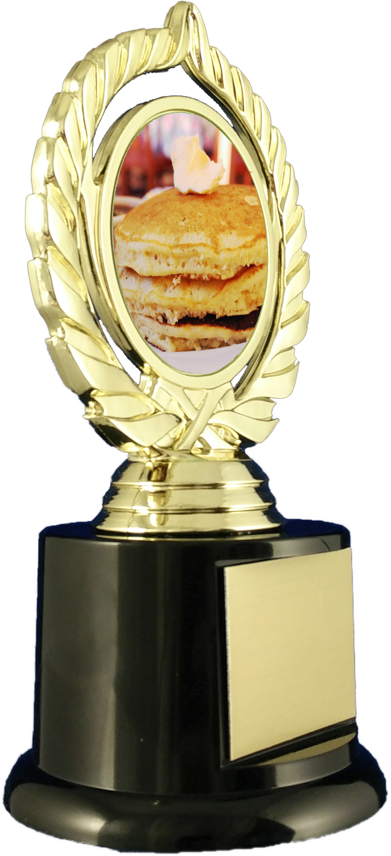 Pancake Trophy On Black Round Base-Trophy-Schoppy&