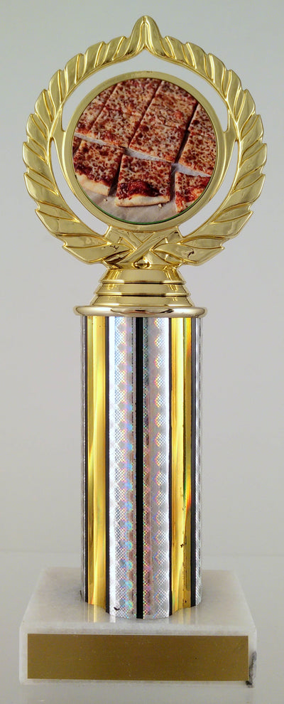 Pizza Logo Trophy On Round Column-Trophy-Schoppy's Since 1921