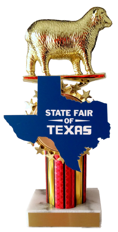 State Fair Sheep Trophy With State Cutout-Trophy-Schoppy's Since 1921
