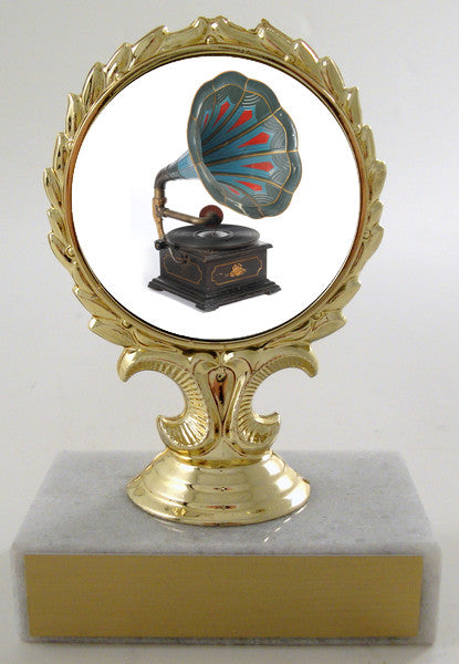 Gramophone Logo Trophy on Marble Base-Trophy-Schoppy&
